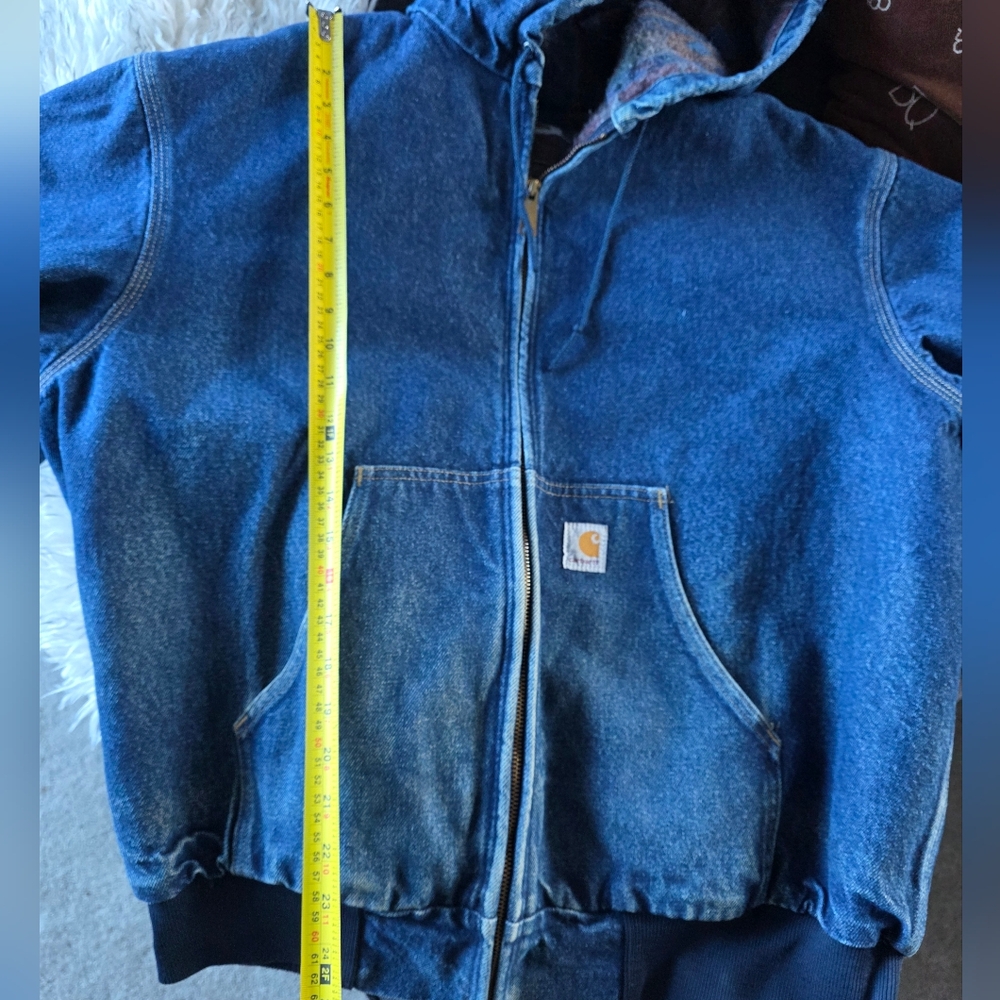 Blue Hooded Denim Carhartt Jacket - Picture 11 of 11